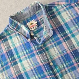 Pendleton Surf Original Mens Short Sleeve Plaid Button Down Shirt Size Large